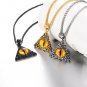 U7 Triangle Eye Jewelry Stainless Steel Ancient Style Flaming Fire Third Eye 22