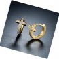 Barzel 18k Gold Layered Crystal Cross Earrings Made With Crystal Elements