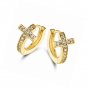 Barzel 18k Gold Layered Crystal Cross Earrings Made With Crystal Elements