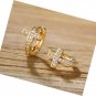 Barzel 18k Gold Layered Crystal Cross Earrings Made With Crystal Elements