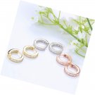 3 Pairs Hoop Huggie Earrings Set for Women Cubic Zirconia Cuff Small