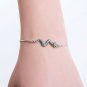 Karseer Snake Shape Bracelet With Adjustable Sliding Metal Knot And Cubic Charm