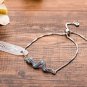 Karseer Snake Shape Bracelet With Adjustable Sliding Metal Knot And Cubic Charm