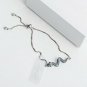 Karseer Snake Shape Bracelet With Adjustable Sliding Metal Knot And Cubic Charm
