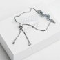 Karseer Snake Shape Bracelet With Adjustable Sliding Metal Knot And Cubic Charm