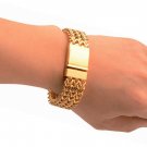 Mens Gold Franco Bracelet 18mm Stainless Steel Jewelry Three Layer Chain Bangle