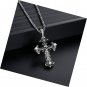 Cross Necklace Long Gothic Skull Rock Punk Black Necklaces Stainless Steel Chain