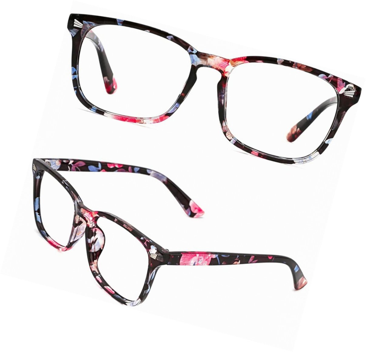 Vintage Nerd Square Eyeglasses Frame Keyhole Design Prescription Lens