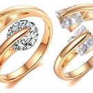 CULOVITY Womens Dainty Adjustable Cubic Zirconia Rings - Sparkling Round Square