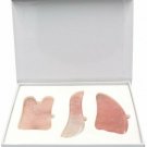 Premium Gua Sha Massage Tool Set (3 Pack) - All Natural Handmade Rose Quartz