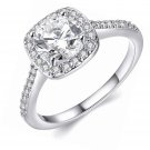 EnjoIt Silver Gold Plated CZ Crystal Square Rings Wedding for Women C1860