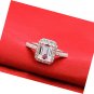Women's Ring 18k Gold Plated Square Cubic Zircon Engagement