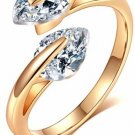 CULOVITY Womens Dainty Adjustable Cubic Zirconia Rings - Sparkling Teardrop CZ