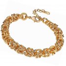 Stainless Steel Men Personalized Chain Necklace Two-Tone Thick Link Bracelet