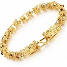 OPK Jewelry 18k Yellow Gold Plated Men's Bracelet Chain 8mm Double Dragon Link