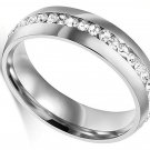 Women's Ring For Love Titanium 18K White Gold-Plated Wedding Band 6mm Size 8
