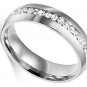 Women's Ring For Love Titanium 18K White Gold-Plated Wedding Band 6mm Size 8
