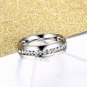 Women's Ring For Love Titanium 18K White Gold-Plated Wedding Band 6mm Size 8