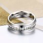 Women's Ring For Love Titanium 18K White Gold-Plated Wedding Band 6mm Size 8