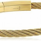 Men's 18k Gold Plated Stainless Steel Cable Wire Bracelet, 8 X 0.3