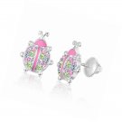 Premium 8MM Crystal with Pink Enamel Ladybug
