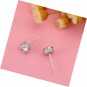 Sterling Silver 5MM CZ Stud Earrings Round Cut Cubic Zirconia 5 Prongs Setting