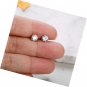 Sterling Silver 5MM CZ Stud Earrings Round Cut Cubic Zirconia 5 Prongs Setting