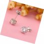 Sterling Silver 5MM CZ Stud Earrings Round Cut Cubic Zirconia 5 Prongs Setting