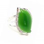 925 silver natural Hetian jade ring jasper gemstone