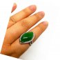 925 silver natural Hetian jade ring jasper gemstone