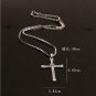Long Cross Pendants silver Necklaces Zirconia Jewelry Chain Men Women Gifts