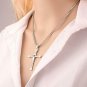 Long Cross Pendants silver Necklaces Zirconia Jewelry Chain Men Women Gifts
