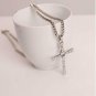 Long Cross Pendants silver Necklaces Zirconia Jewelry Chain Men Women Gifts
