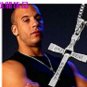 Long Cross Pendants silver Necklaces Zirconia Jewelry Chain Men Women Gifts