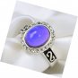 Silver Tone Multiple Color Changing Oval Stone Engraved Mood Ring Size 6-9