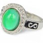 Silver Tone Multiple Color Changing Oval Stone Engraved Mood Ring Size 6-9