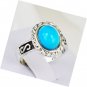 Silver Tone Multiple Color Changing Oval Stone Engraved Mood Ring Size 6-9