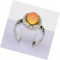 Silver Tone Multiple Color Changing Oval Stone Engraved Mood Ring Size 6-9