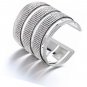 Adjustable Metal Cuff Bangles for Women Luxury W/Clear Rhinestones