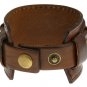 Punk retro style Authentic Wide Leather Casual Mens Brown Cuff Bangle Bracelet
