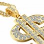 4 Pieces Gold Plated Chain Dollar Necklace for Men with Dollar Sign