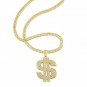 4 Pieces Gold Plated Chain Dollar Necklace for Men with Dollar Sign