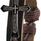 Scripture Cross Leather Bracelet, Men Bracelets Cuff Vintage Brown Boy