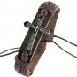 Scripture Cross Leather Bracelet, Men Bracelets Cuff Vintage Brown Boy