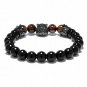 Animal Head Wolf Strand Bracelet Crown Natural Stone Punk Braclets Men Biker