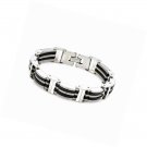 AMGJ Unisex Stainless Steel Bike Link Wristband Bracelets
