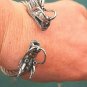 DOUBLE HEADED DRAGON SOLID ROPE CUFF BRACELET Stainless Steel