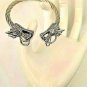 DOUBLE HEADED DRAGON SOLID ROPE CUFF BRACELET Stainless Steel