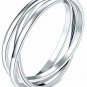 BORUO 925 Sterling Silver Ring Triple Interlocked Rolling High Polish Ring Size