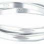 BORUO 925 Sterling Silver Ring Triple Interlocked Rolling High Polish Ring Size